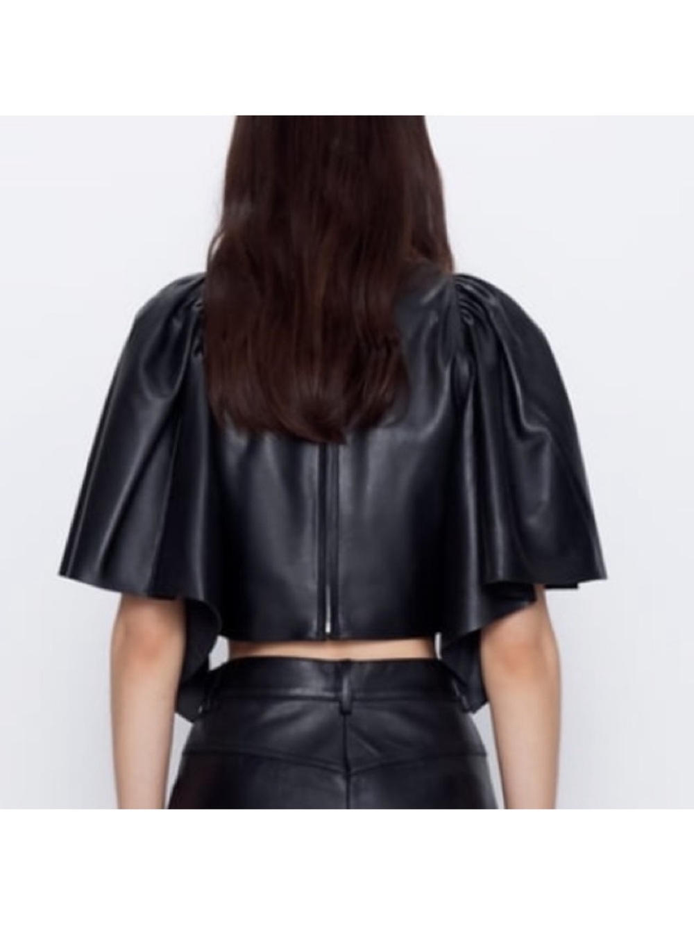 Zara Genuine Leather Voluminous Top size S - Picture 3 of 8